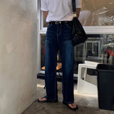 LMN ルトンレクタンギュラーセミワイドデニムパンツ (3 colors)
