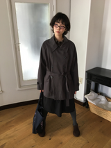 Belted trench half coat (2color)
