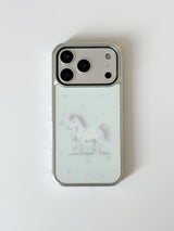 [Magsafe] ミントポニー シルバーガラスバンパーケース
