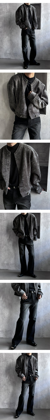 [Unisex] スリットフレアデニムパンツ(2color)