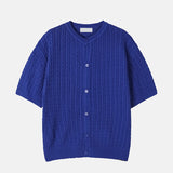 Pleddy Cotton Knit Short Sleeve Cardigan (4color)