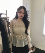 メリーンパフストラップシャーリングシフォンbl