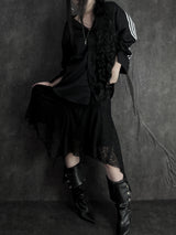 uncut lace skirt (2color)