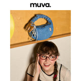muva. サマー デニムブルー ハンドトート カジュアル ウィメンズ バッグ デイリー バッグ
