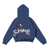 Boxy Hoodie Chambredelavain - Nails Steel Blue