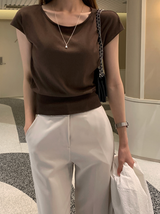 アデイキャップスリーブニットトップス / 5 Colors