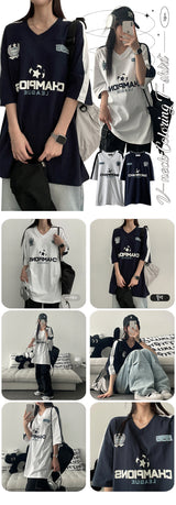 ザチャムVネックカラーTシャツ