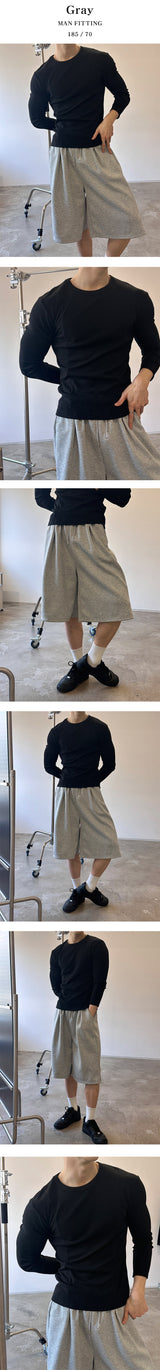 [Unisex] バミューダスウェットパンツ(2color)