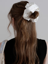 Pearl Satin Scrunchie_Large_Light Ivory