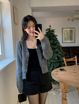 Jewel Mohair Knit Cardigan (2color)