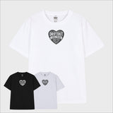 フリーマインドテキストロゴハートTシャツ (3color)
