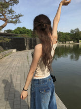 [カップ付き]セダルキャップレースボタンタンクトップ