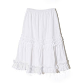 RUFFLE POINT SKIRT - WHITE