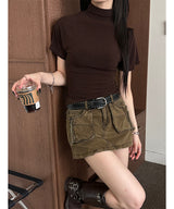 [F/W] Half pola slim loose t-shirts(4color)