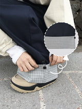 Checky Button Roll-up Wide Pants (2c)