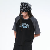 Mans Raglan Crop Half Sleeve T Black