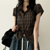 Motsu Check Side String Short Sleeve Shirt