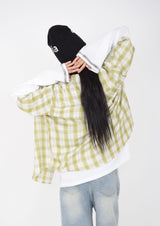 (UNISEX)シリーンオーバーサイズチェックシャツ