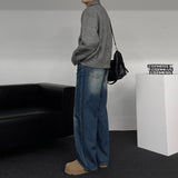 ALL MUSH Pockets Wool Knitwear Zip-Up (4 colors)