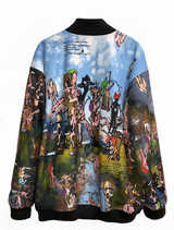 World' Print Bomber Jacket (Large Pattern)