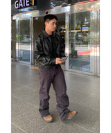 Vintage Curve Leather Jacket