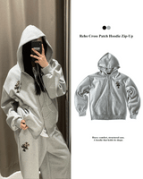 Reho Cross Patch Hoodie Zip-UP