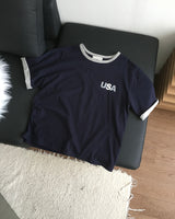 Border Crop Short Sleeve T