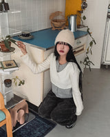 Linz Two-Tone Layered Knit Cardigan
