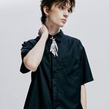 [SLIMTIE SET]ファインツイルティップハーフシャツ　ダークインディゴ