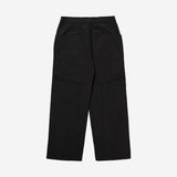 Poly Cotton RIB Track Zip Pants - BLACK