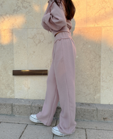 (ZIP-UP & PANTS SET!) 4 COLORS シックフリースクロップドトレーニングパンツ