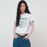 NICOLE ROSE PRINTING CROP TOP_WHITE BLUE