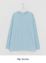 [unisex] Napyu Slit Over Plain Long Sleeve Tee