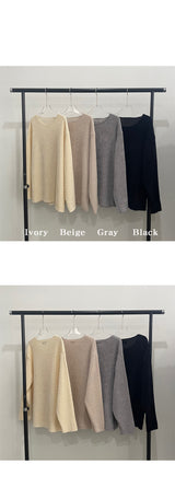 [UNISEX] Velvet round cutting knit (4color)