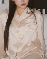 Beige kt Silk Pajama Set