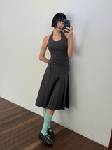 [SET] BUTTON V-HOODIE & HALTER