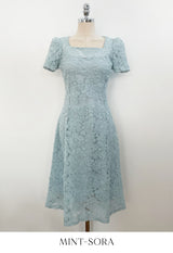 Love Square Flower Flare One Piece