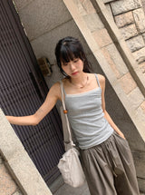 Arone Lace Ribbed Layered Layered Strap Sleeveless
