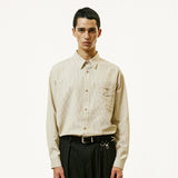 [SET] everyday stripe shirt & square tip knit tie ivory