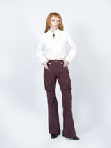 クロップダブルカラーシャツ (White)