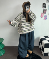 TWO PINTUCK RIVET BELT BALLOON LONG PANTS 🤎🖤💙3COLOR