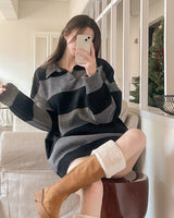 デニムカラストライプニット