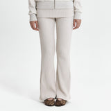 C FOLD BANDING RIBBED FLARE PANTS_OATMEAL