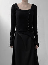 Layered Button Bustier Top