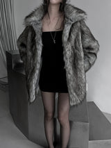 dual shade faux fur jacket (2color)
