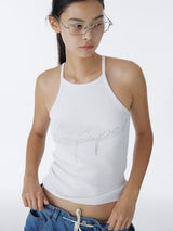 CUBIC HALTERNECK TANK TOP (WHITE)