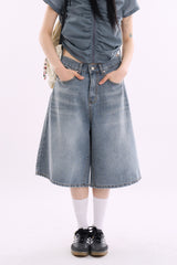 Faded vintage bermuda denim pants