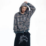 Rhinestone Camo Hoodie - BEIGE