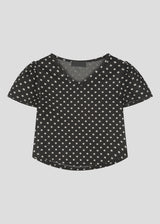 Holly Dot Fleece Layered Short Sleeve T-Shirt (2c)