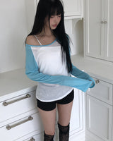 Ella Raglan One Shoulder Long Sleeve T-Shirt